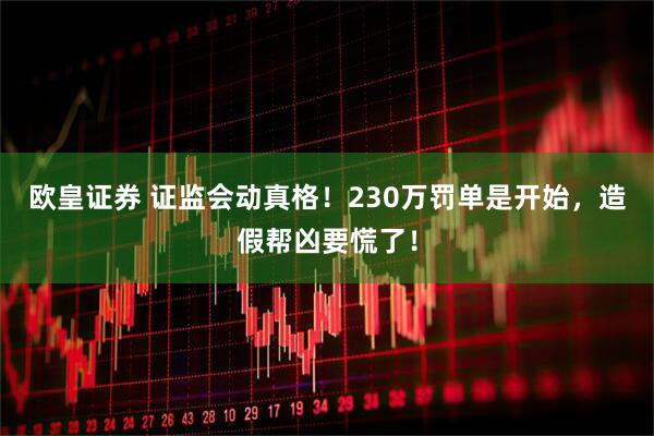 欧皇证券 证监会动真格！230万罚单是开始，造假帮凶要慌了！
